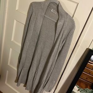 Small, petite, grey, dust cardigan sweater